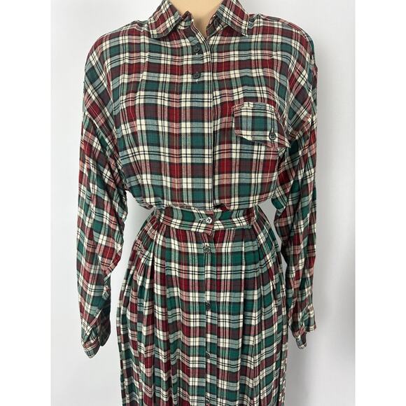 VTG Michel Sport Size Small Plaid Tartan Skirt Set Christmas Pleated Academia - Picture 5 of 15
